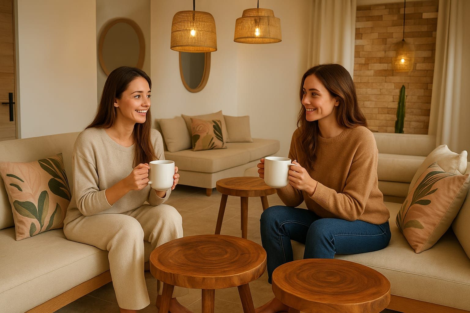 Femmes buvant un thé bio dans l'espace bien-être de Levens