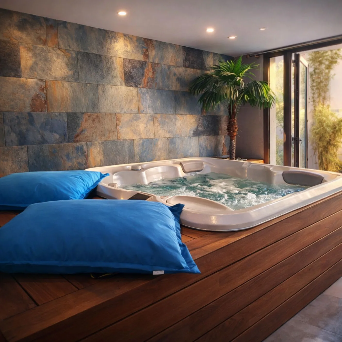 Spa privatif à Levens avec jacuzzi et vue sur jardin zen